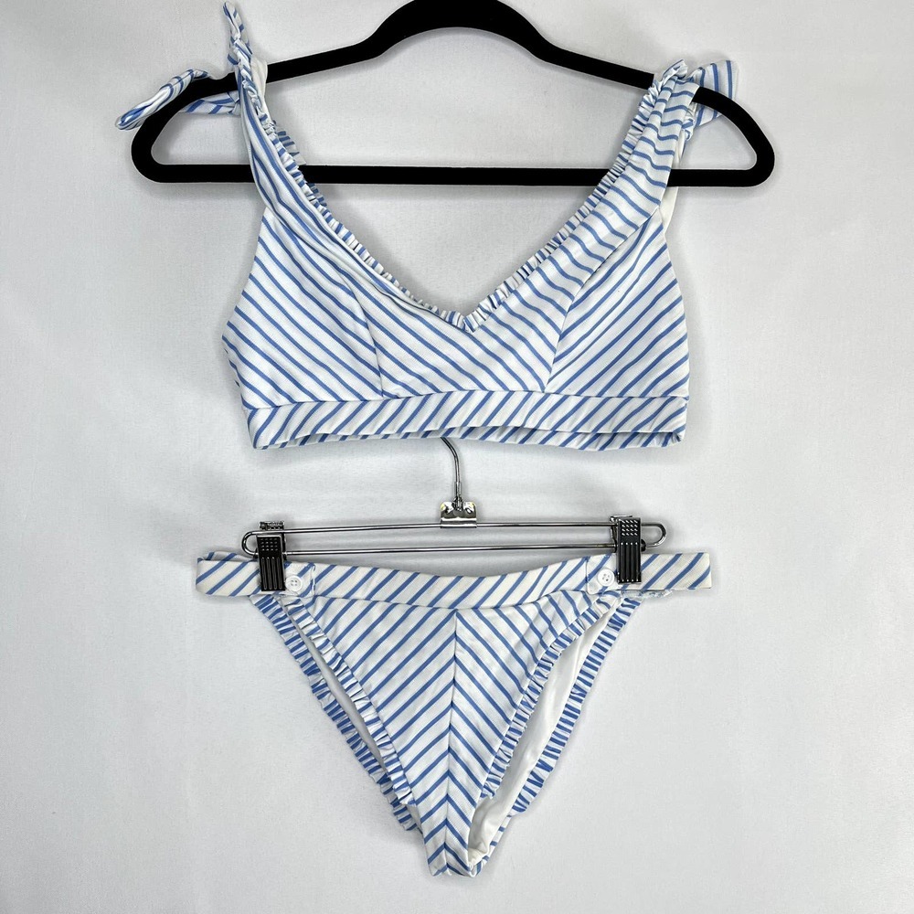 Tularosa Blue and White Striped One Piece Swimsuit